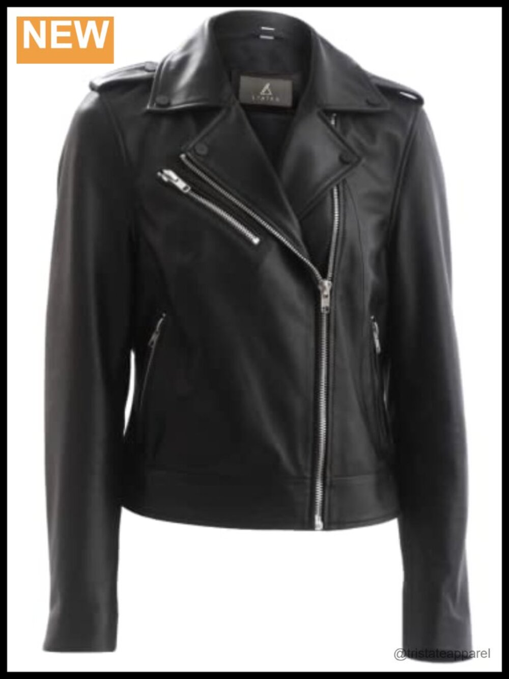Genuine Lambskin Leather Moto Jacket Asymmetrical Zip Biker